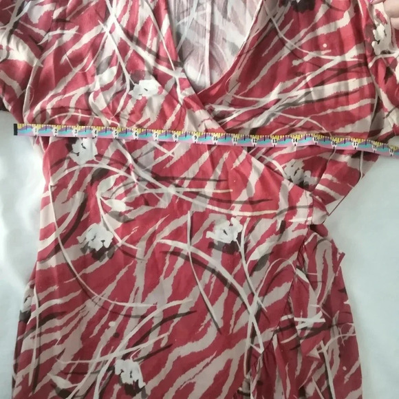All Saints Marlow Kazuna Wrap Dress Japanese Print Ruffle Trim Waist Tie Belt 6 - Picture 14 of 16